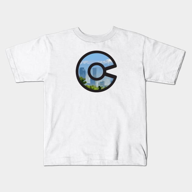 Denver, Colorado Skyline - Colorado Flag Kids T-Shirt by DeadBeatElite